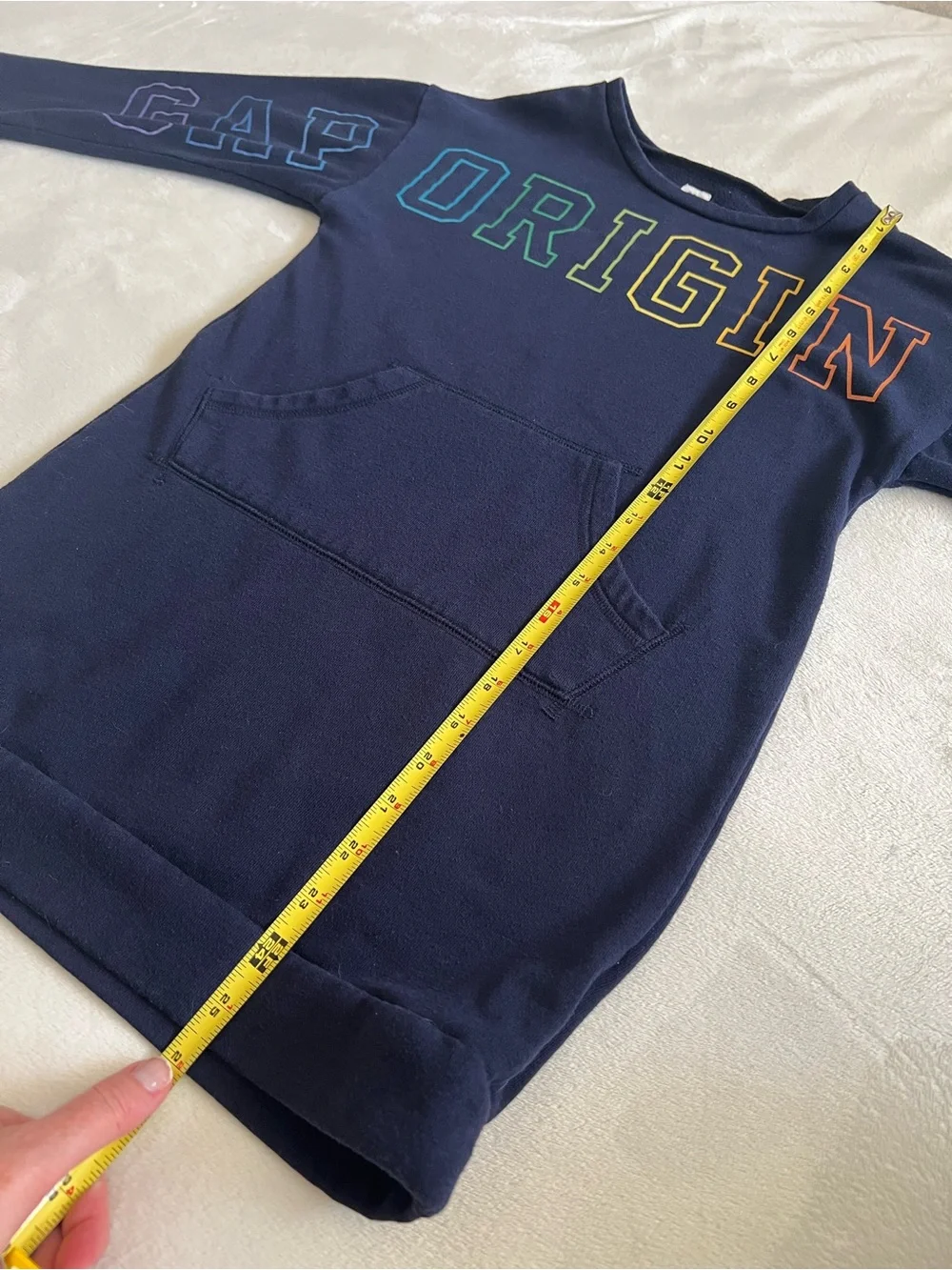 5/$20 SALE ❤️GAP Navy Sweatshirt Dress with Rainbow 'GAP ORIGINAL’ Graphics